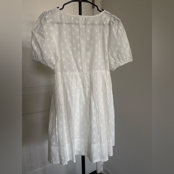 Urban outfitters white polka dot embroidered linen dress - Picture 2 of 3